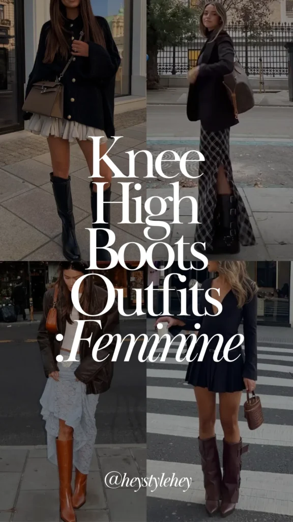 knee high boots outfits: feminine