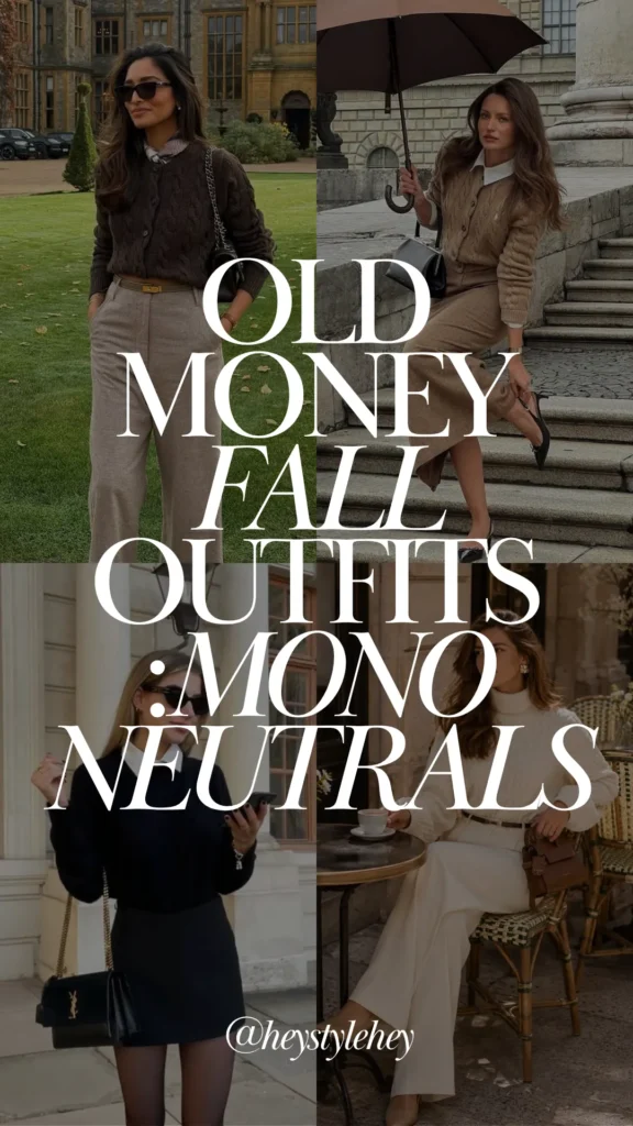 old money fall outfits: mono neutrals
