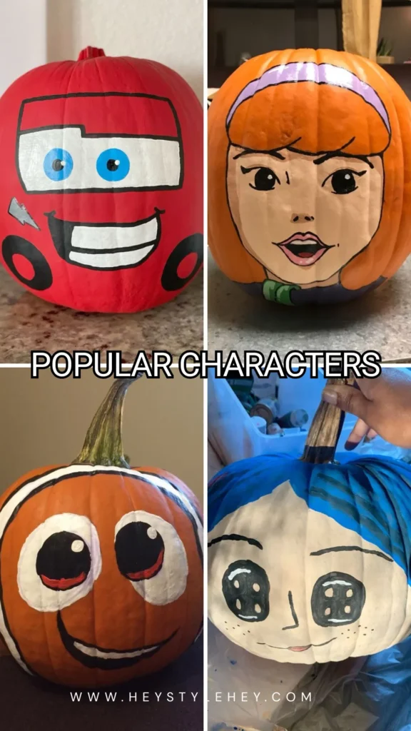 pumpkin painting ideas - characters