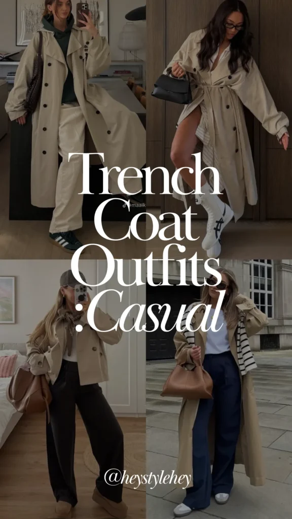 trench coat outfits: casual