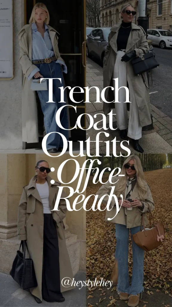 trench coat outfits: office-ready
