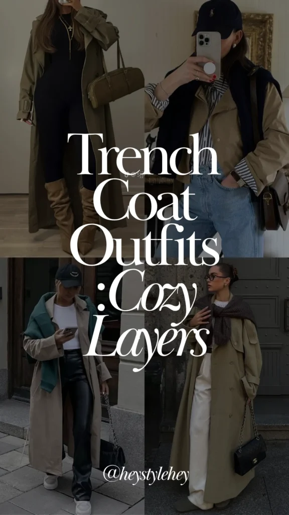 trench coat outfits: cozy layers