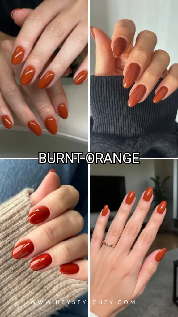November nail colors - burnt orange