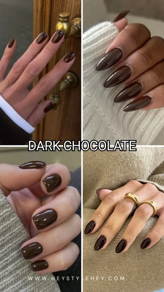 November nail colors - dark chocolate