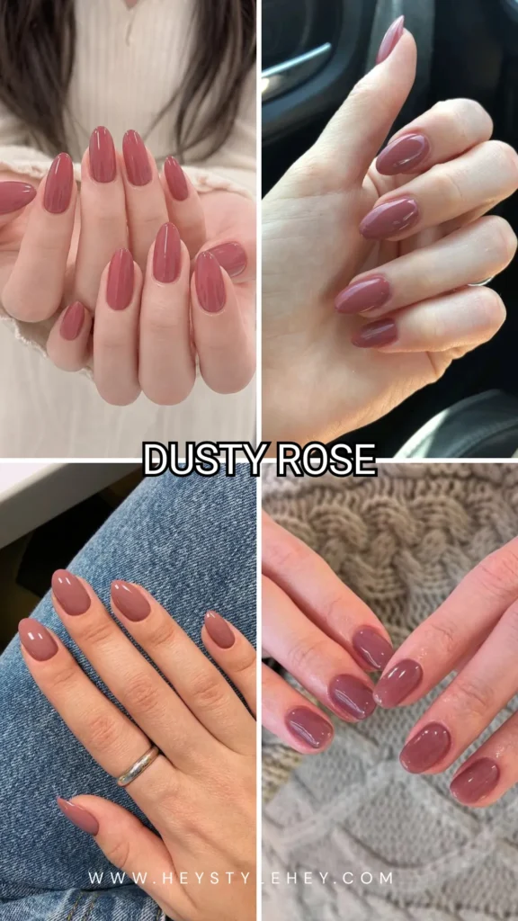 November nail colors - dusty rose