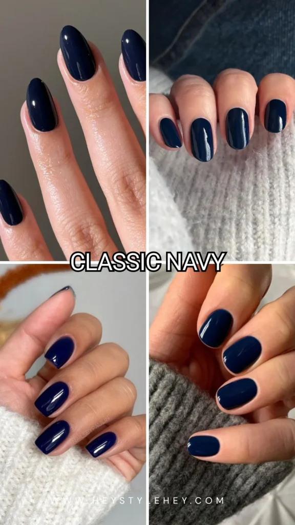 November nail colors - classy navy