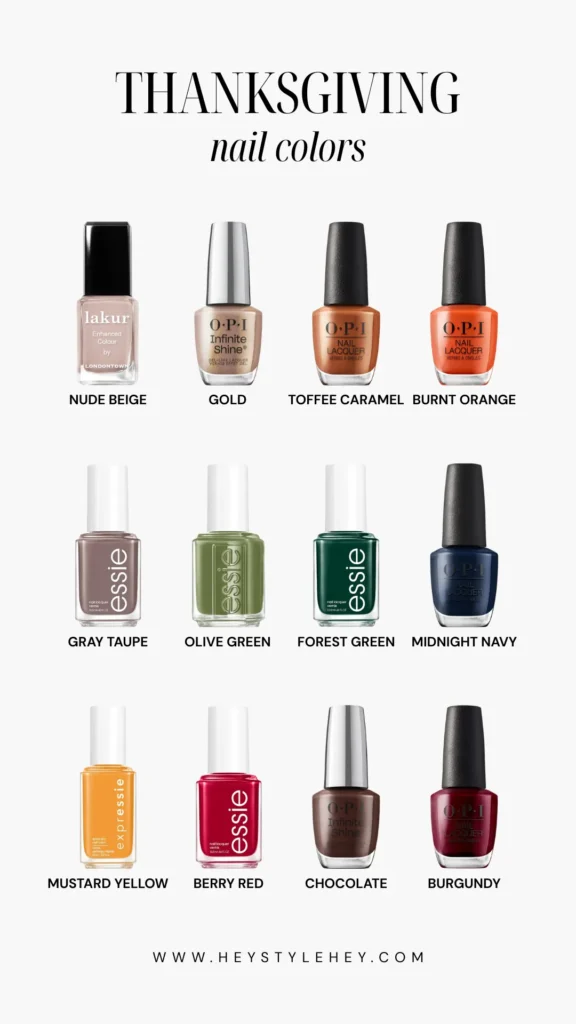 thanksgiving nail colors