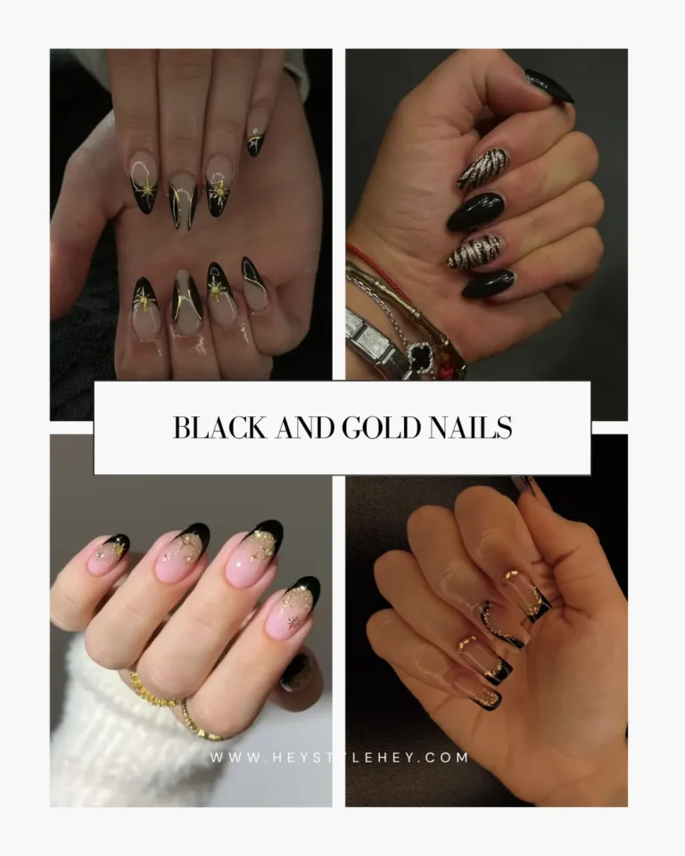 black and gold nails