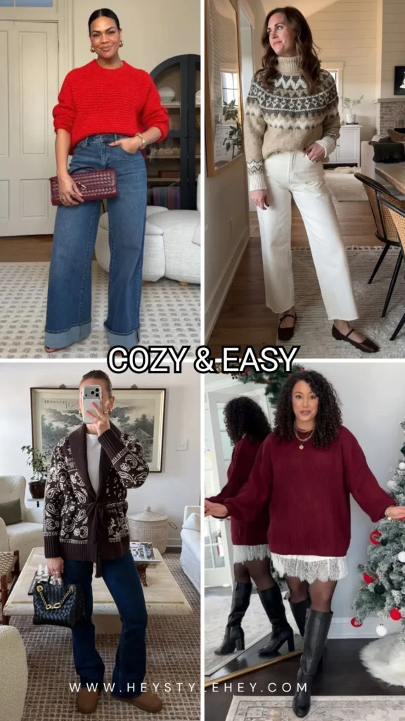 Christmas outfits for women over 40 - cozy