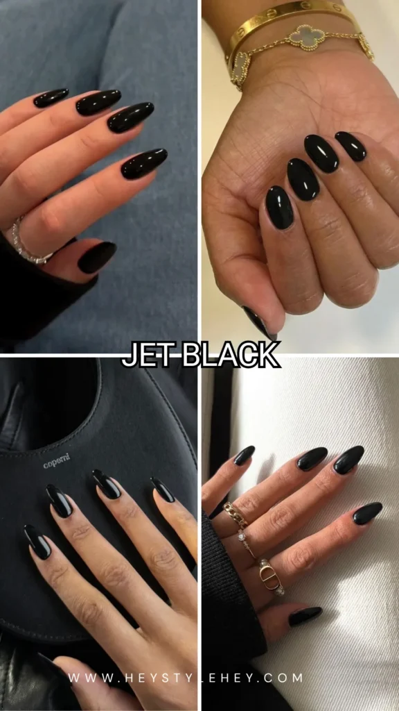 December nails - jet black