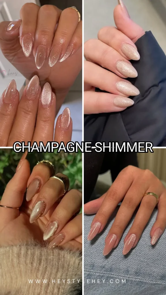 December nails - Champagne shimmer