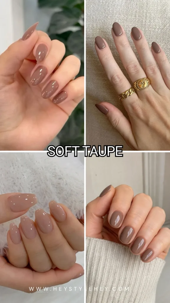 December nails - soft taupe
