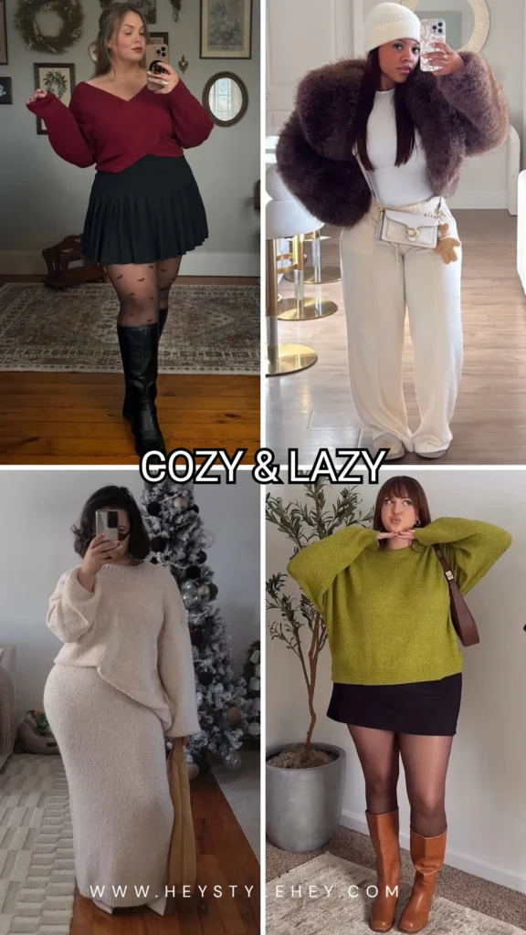 plus size Christmas outfits - cozy