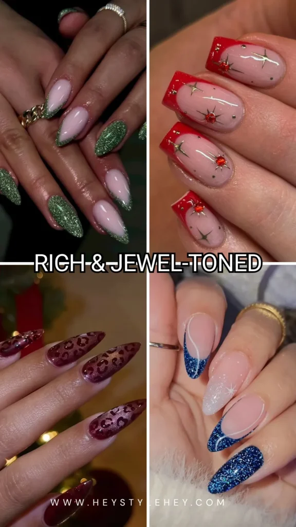 sparkly nails - rich & jewel-toned