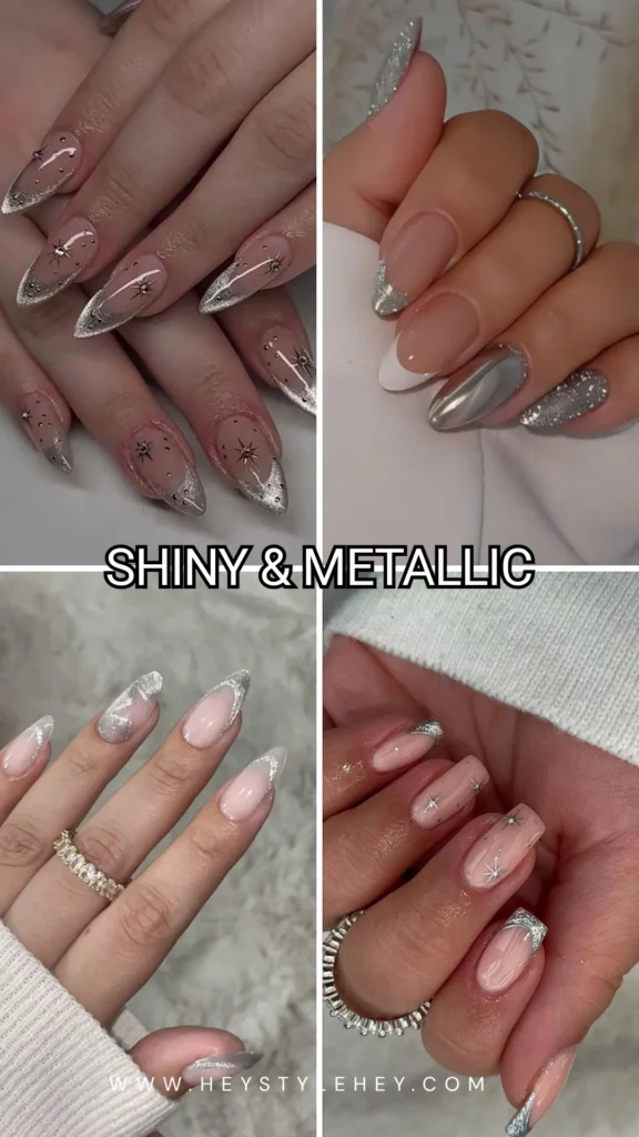 sparkly nails - shiny & metallic