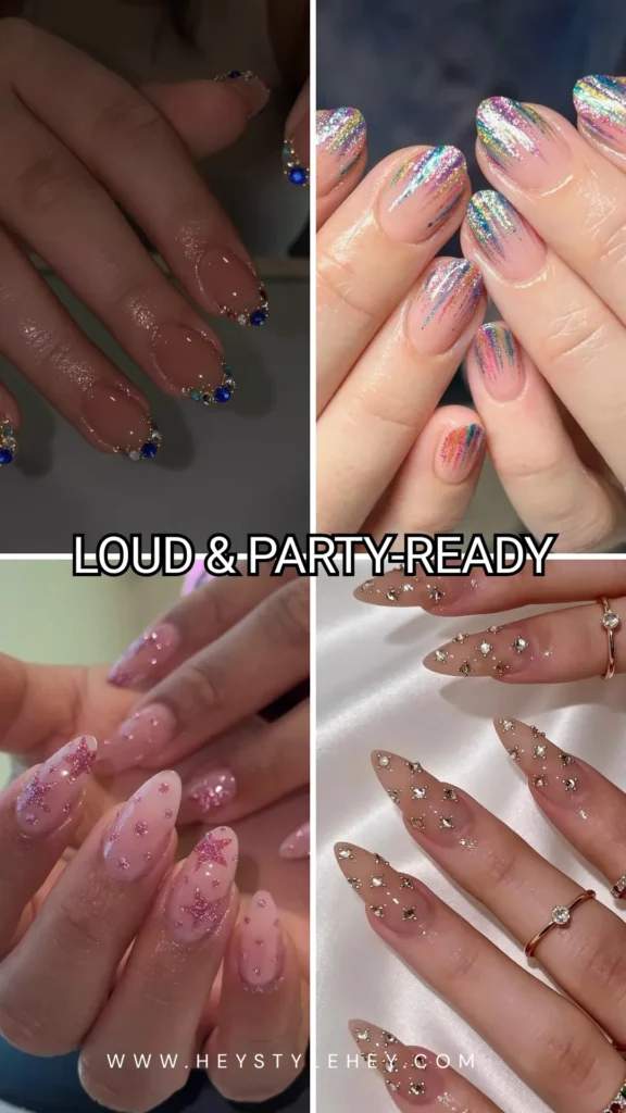 sparkly nails - loud & party-ready