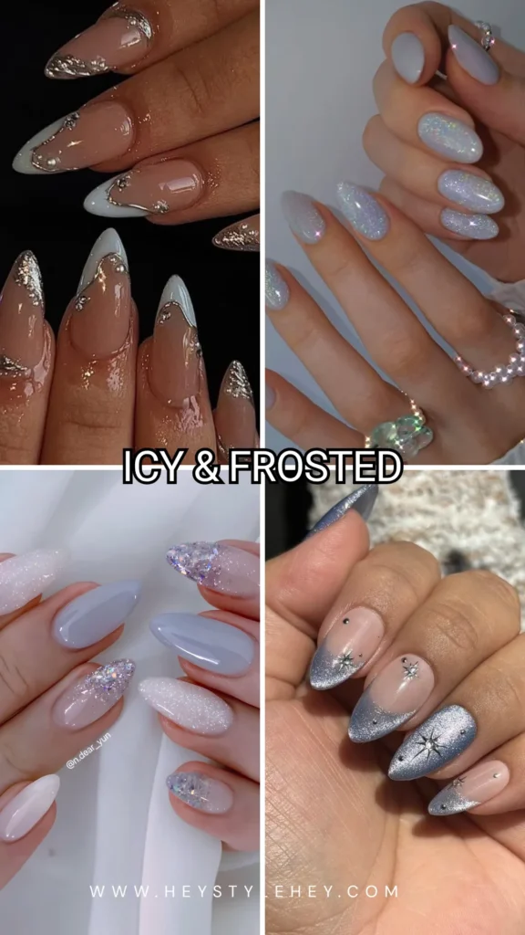 sparkly nails - icy & frosted