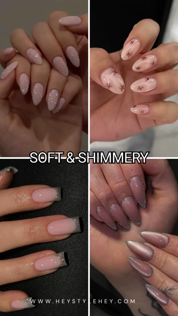 sparkly nails - soft & shimmery